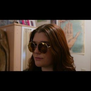 Mirrored yellow round sunglasses